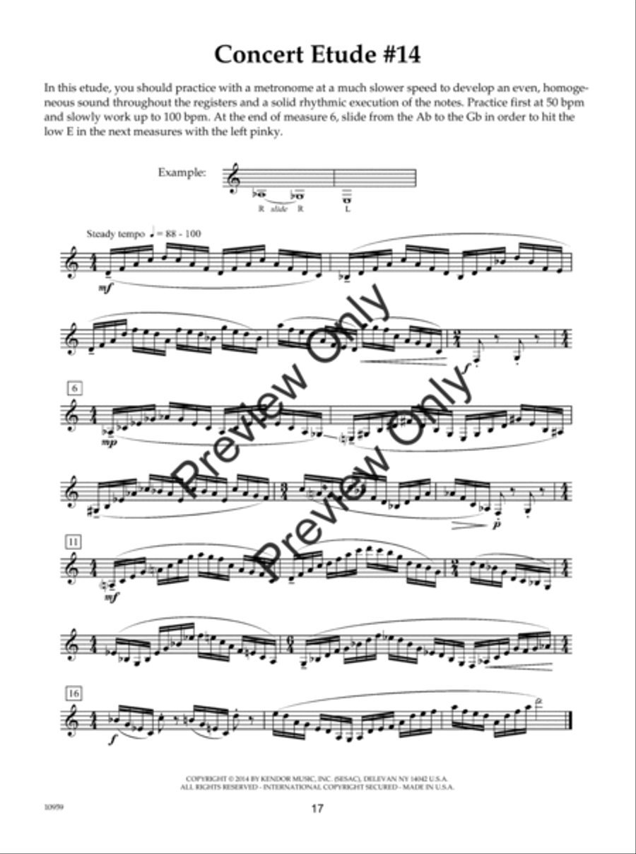 Concert Etudes B-Flat Clarinet scores gallery preview page 18