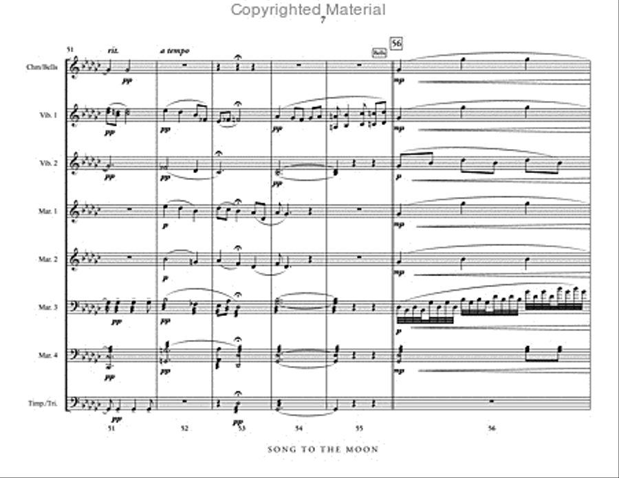 Song to the Moon Percussion Ensemble scores gallery preview page 8