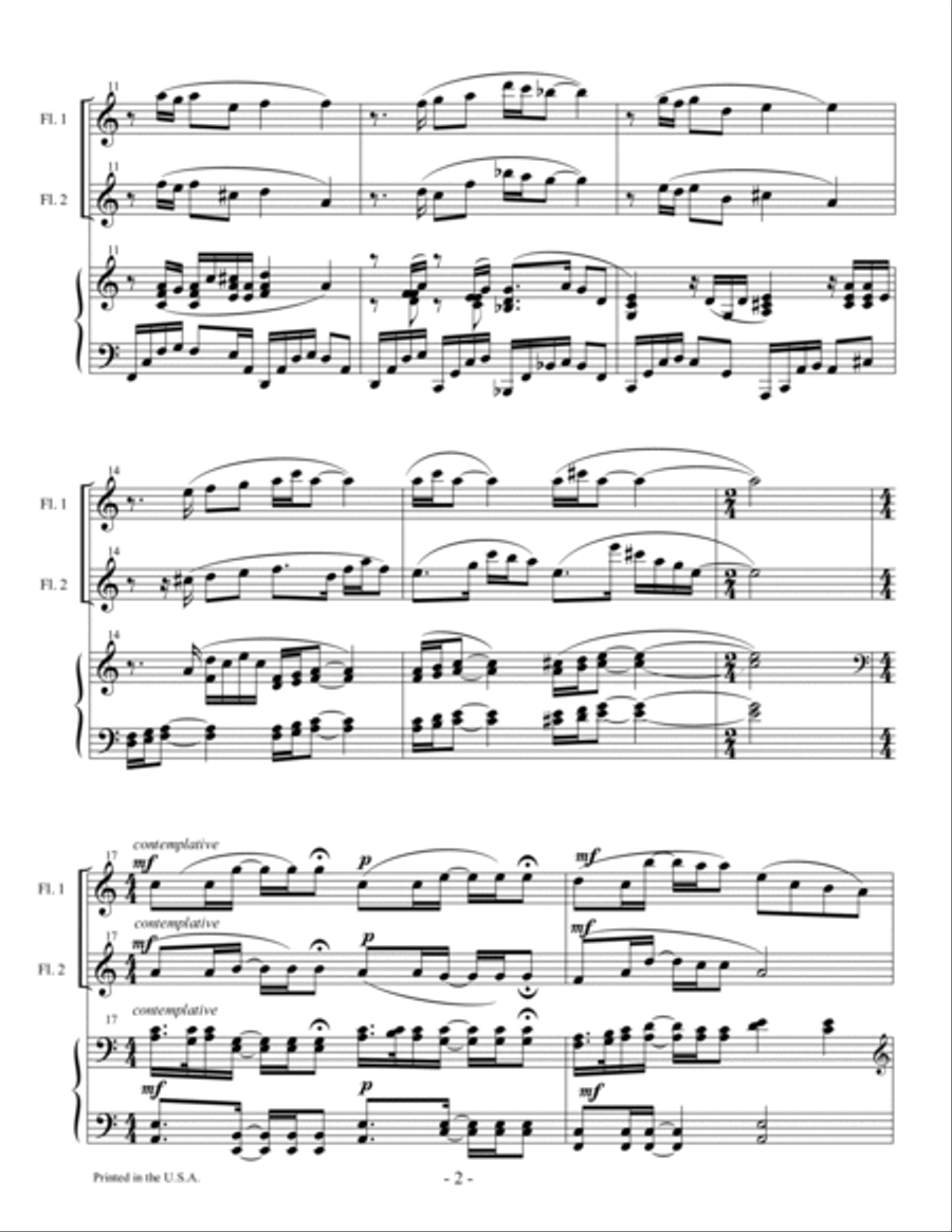 The Winds Answer, trio for two flutes & piano Flute Solo scores gallery preview page 2