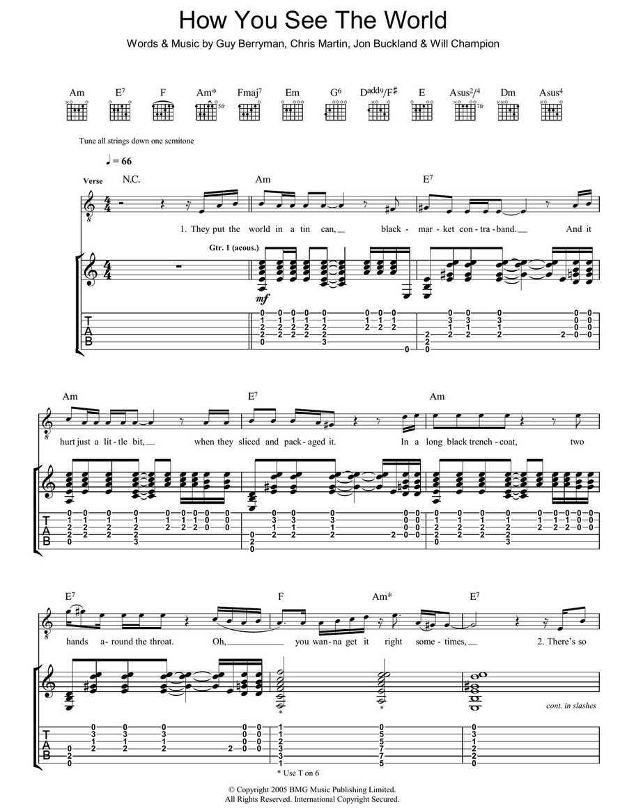How You See The World Acoustic Guitar scores gallery preview page 1