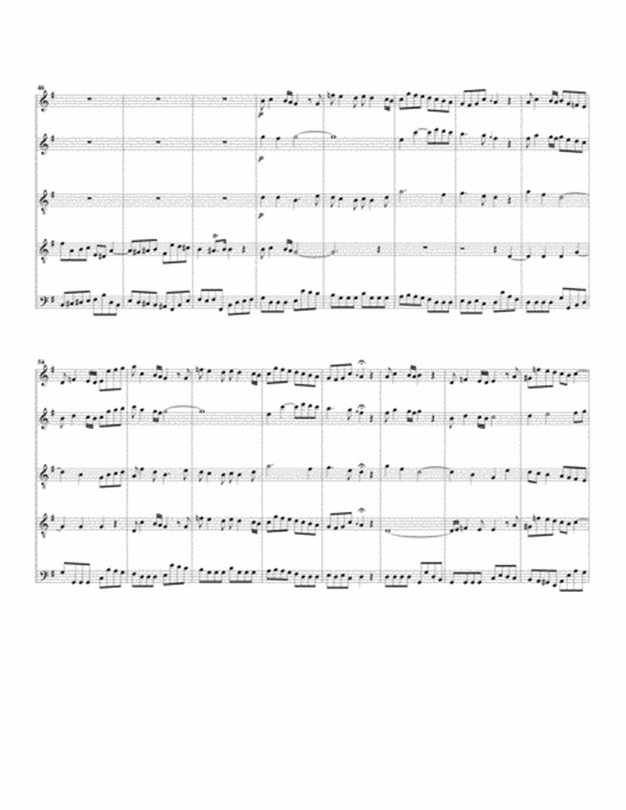 Aria: Schlummert ein from Cantata BWV 82 (arrangement for 5 recorders)
