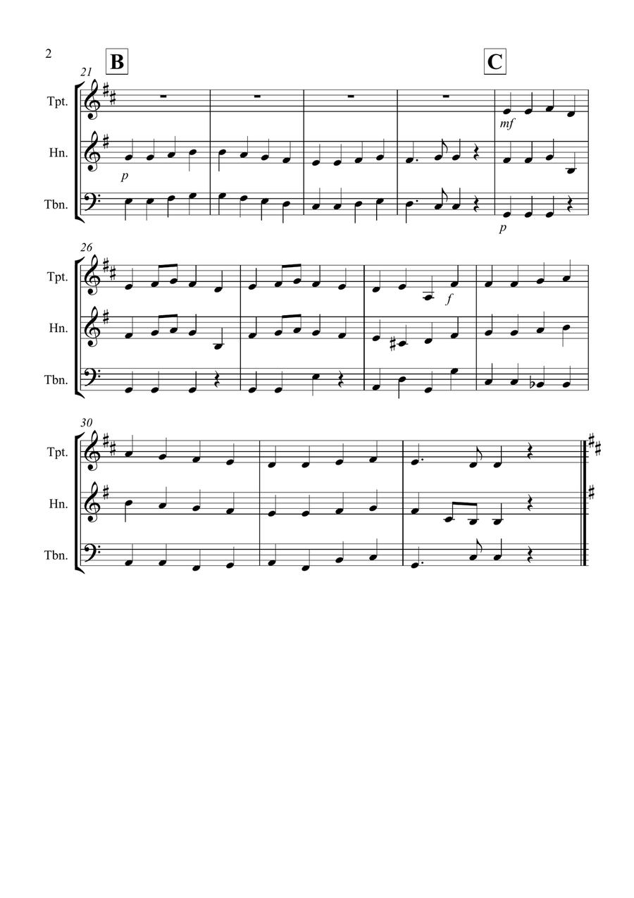 8 Easy Trios, for Brass Brass Ensemble scores gallery preview page 2