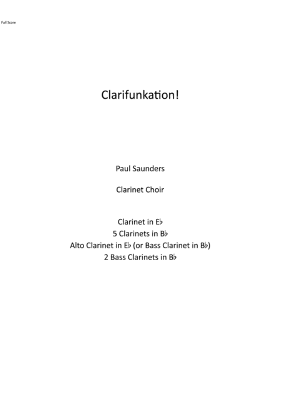 Clarifunkation! Clarifunkation! Set of Parts scores gallery preview page 1