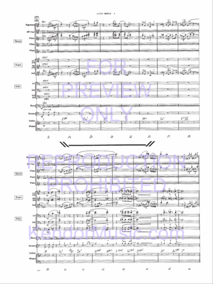 Little Pumpkin (Full Score) Jazz Ensemble scores gallery preview page 5