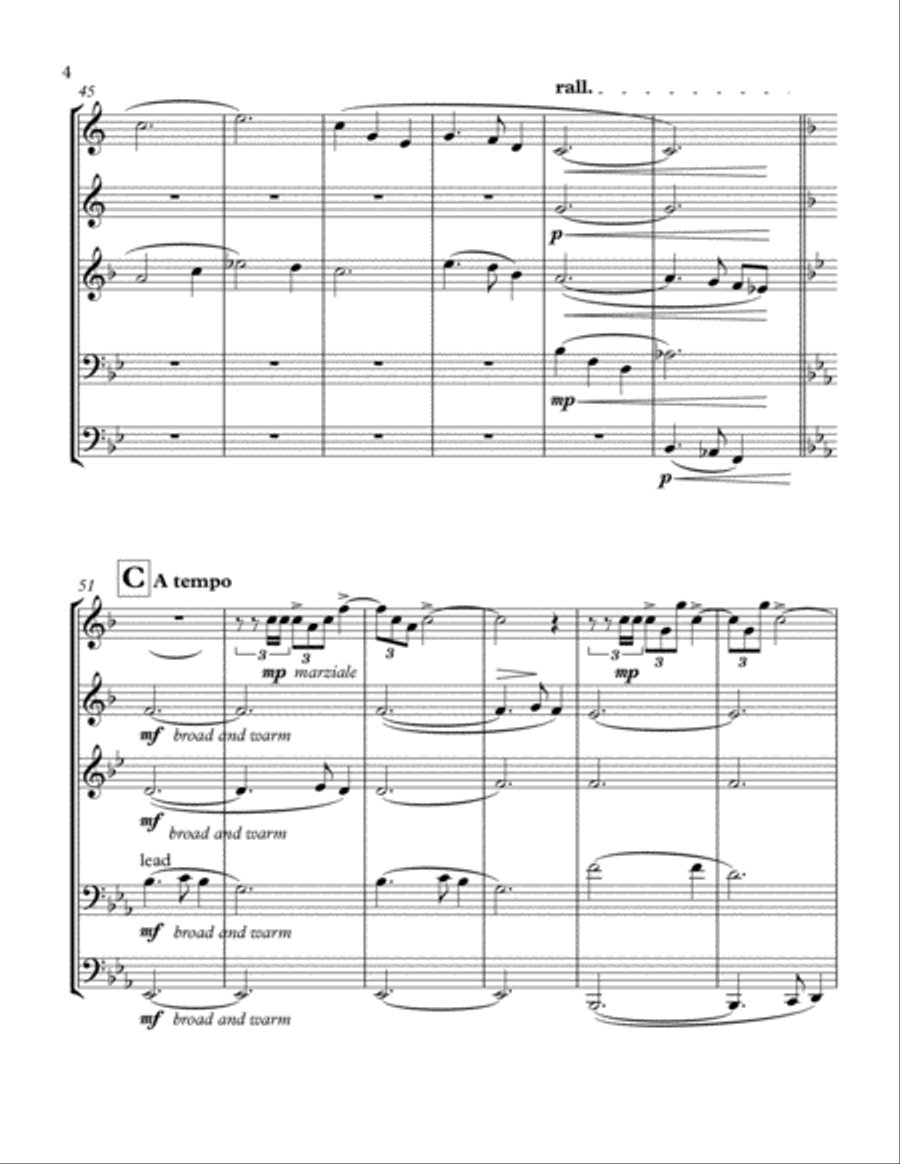 Silent Night in Flanders - Brass Quintet Brass Quintet scores gallery preview page 5