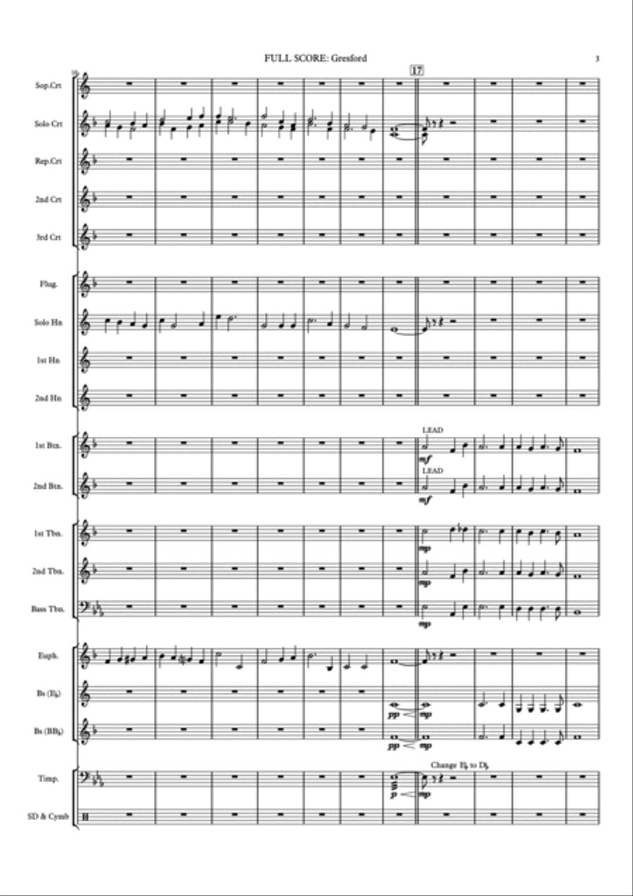 Hymn Tune: GRESFORD (Score Only) Brass Ensemble scores gallery preview page 3
