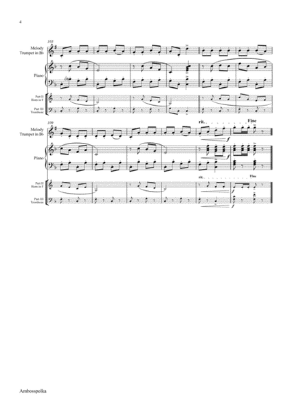 Amboss-Polka - German Polka - Oktoberfest - Trumpet Piano