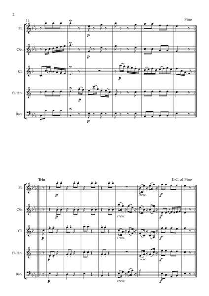 Beethoven: Zwölf Contretänzes (Twelve Countredances) WoO 14 No.5 - wind quintet image number null
