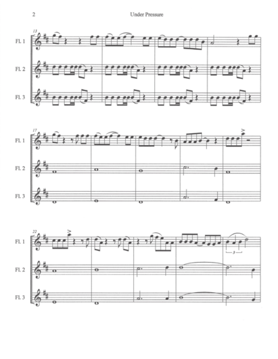 Under Pressure Woodwind Trio scores gallery preview page 3