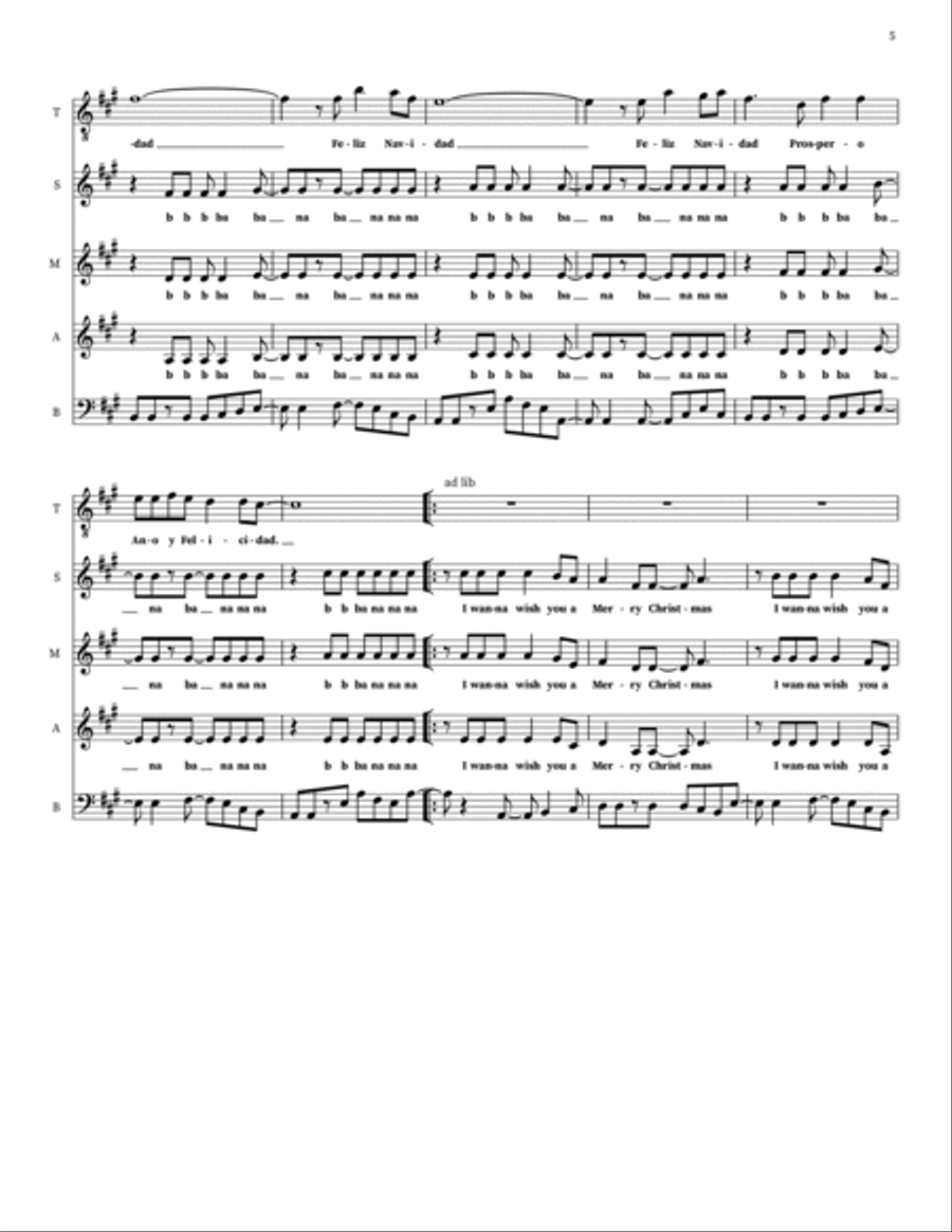 Feliz Navidad Feliz Navidad Choir scores gallery preview page 5
