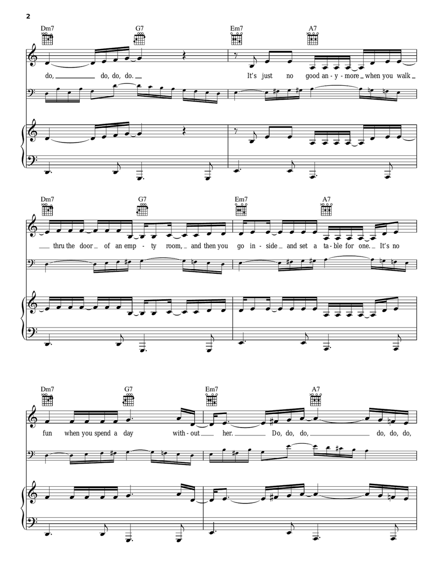 Without Her Without Her Piano, Vocal, Guitar scores gallery preview page 2