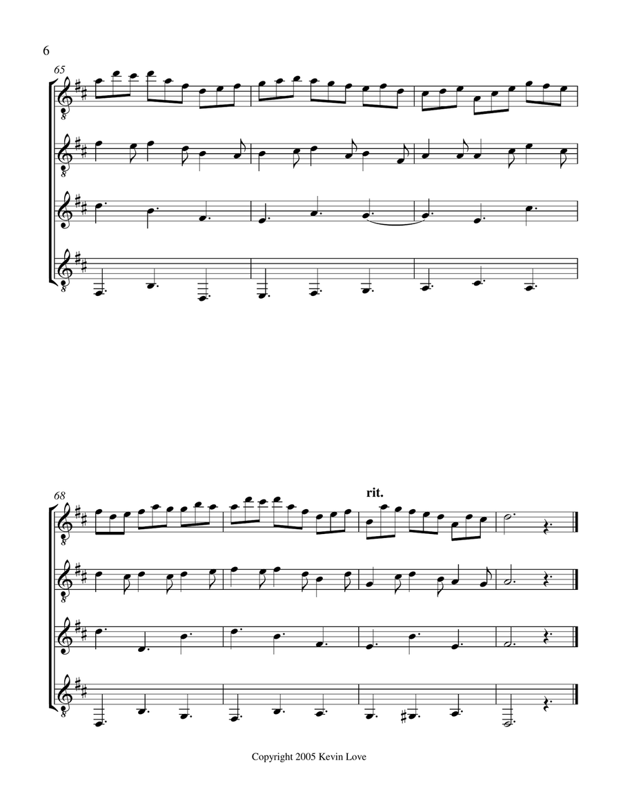 Jesu, Joy of Man's Desiring (Guitar Quartet) - Score and Parts Guitar Ensemble scores gallery preview page 6