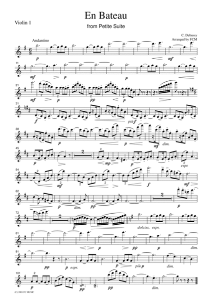 Debussy En Bateau from Petite Suite, for string quartet, CD002 image number null