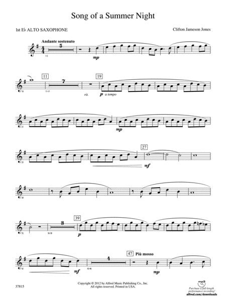 Song of a Summer Night: E-flat Alto Saxophone