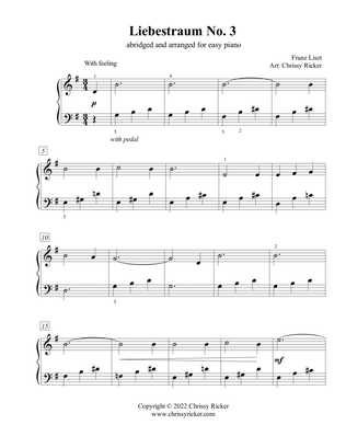 Liebestraum No. 3 - easy piano