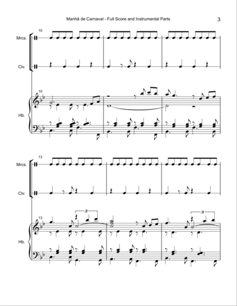 A Day In The Life Of A Fool (manha De Carnaval) Handbell Choir scores gallery preview page 3