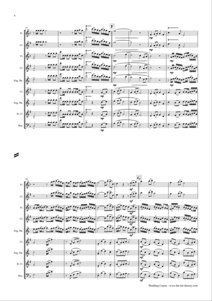 Wedding Canon - Festive Concert Piece - Wind Trio Woodwind Quintet scores gallery preview page 4