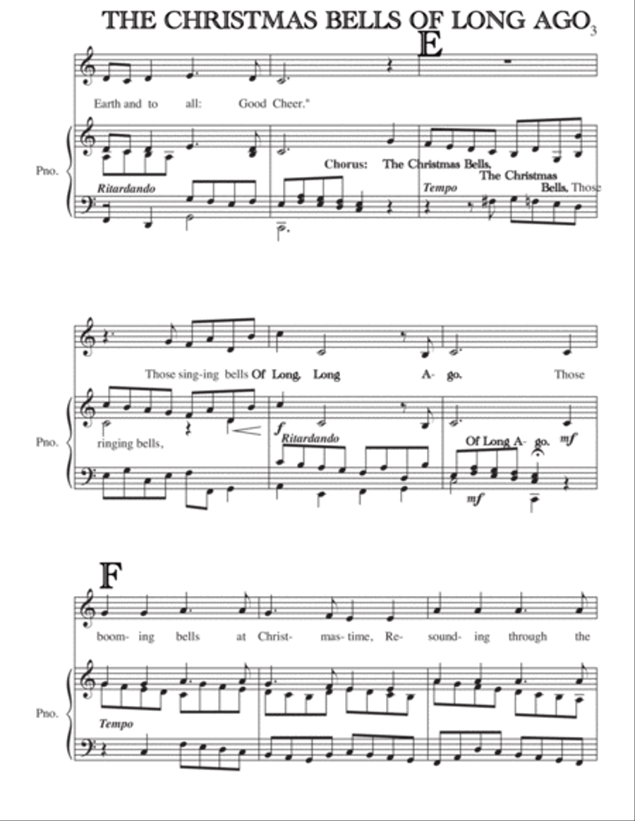 THE CHRISTMAS BELLS OF LONG AGO (Alto/Baritone Range + Choir) Choir scores gallery preview page 3