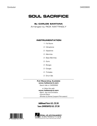 Book cover for Soul Sacrifice - Full Score
