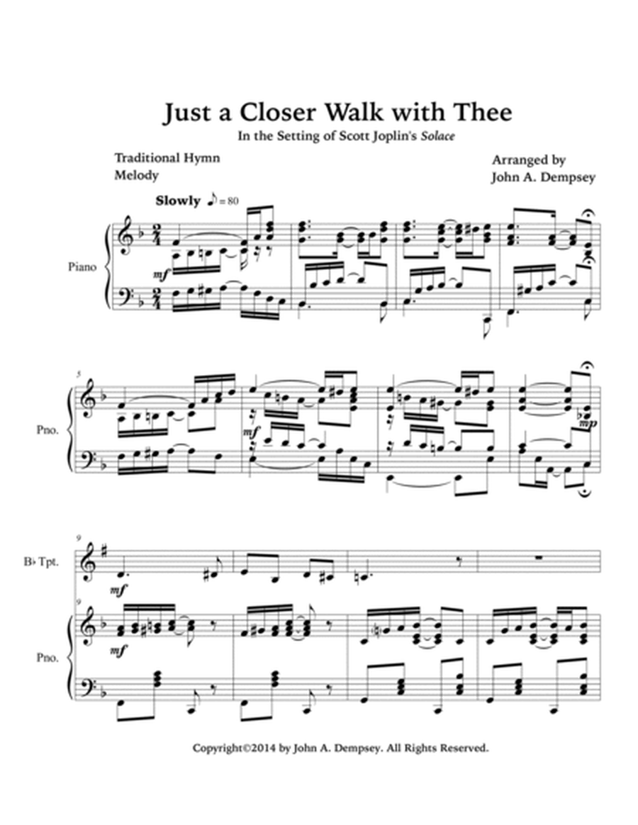 Just a Closer Walk with Thee (Trumpet and Piano) image number null