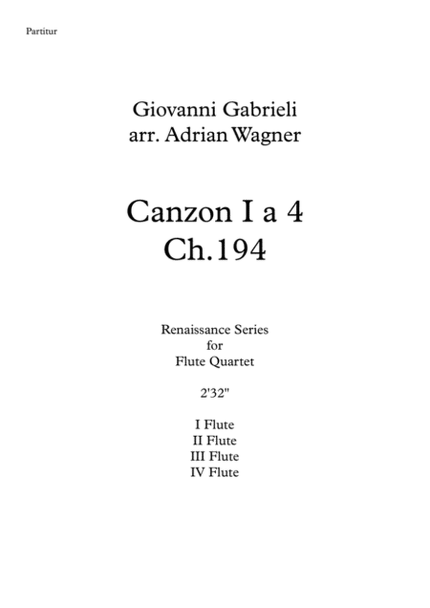 "Canzon I a 4 Ch.194" (Giovanni Gabrieli) Flute Quartet arr. Adrian Wagner image number null