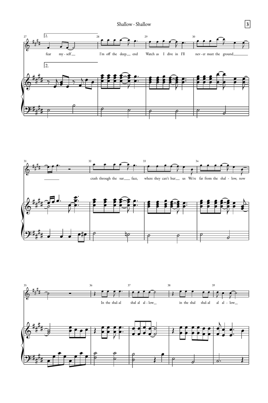 Shallow A Cappella scores gallery preview page 3