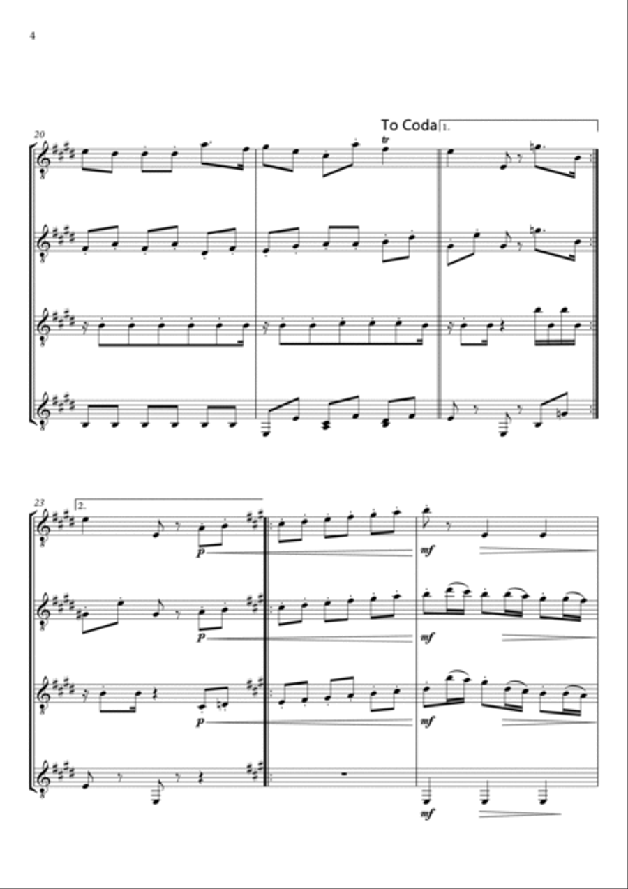 MINUET - LUIGI BOCCHERINI - FOR GUITAR QUARTET MINUET - LUIGI BOCCHERINI - FOR GUITAR QUARTET Guitar Ensemble scores gallery preview page 5