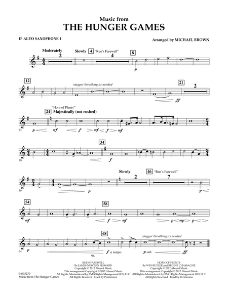 Music from "The Hunger Games" - Eb Alto Saxophone 1