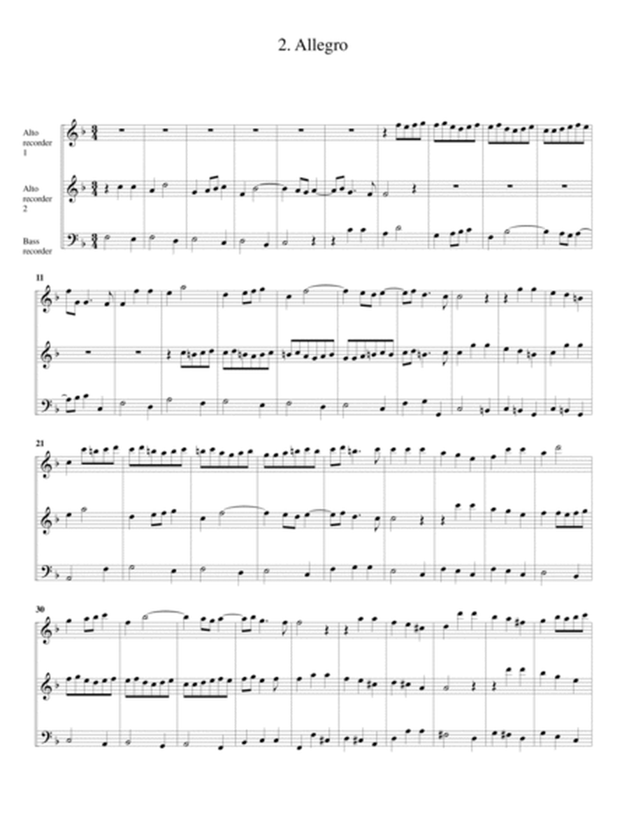 Trio sonata, flute, oboe, continuo, F major (arrangement for 3 recorders)