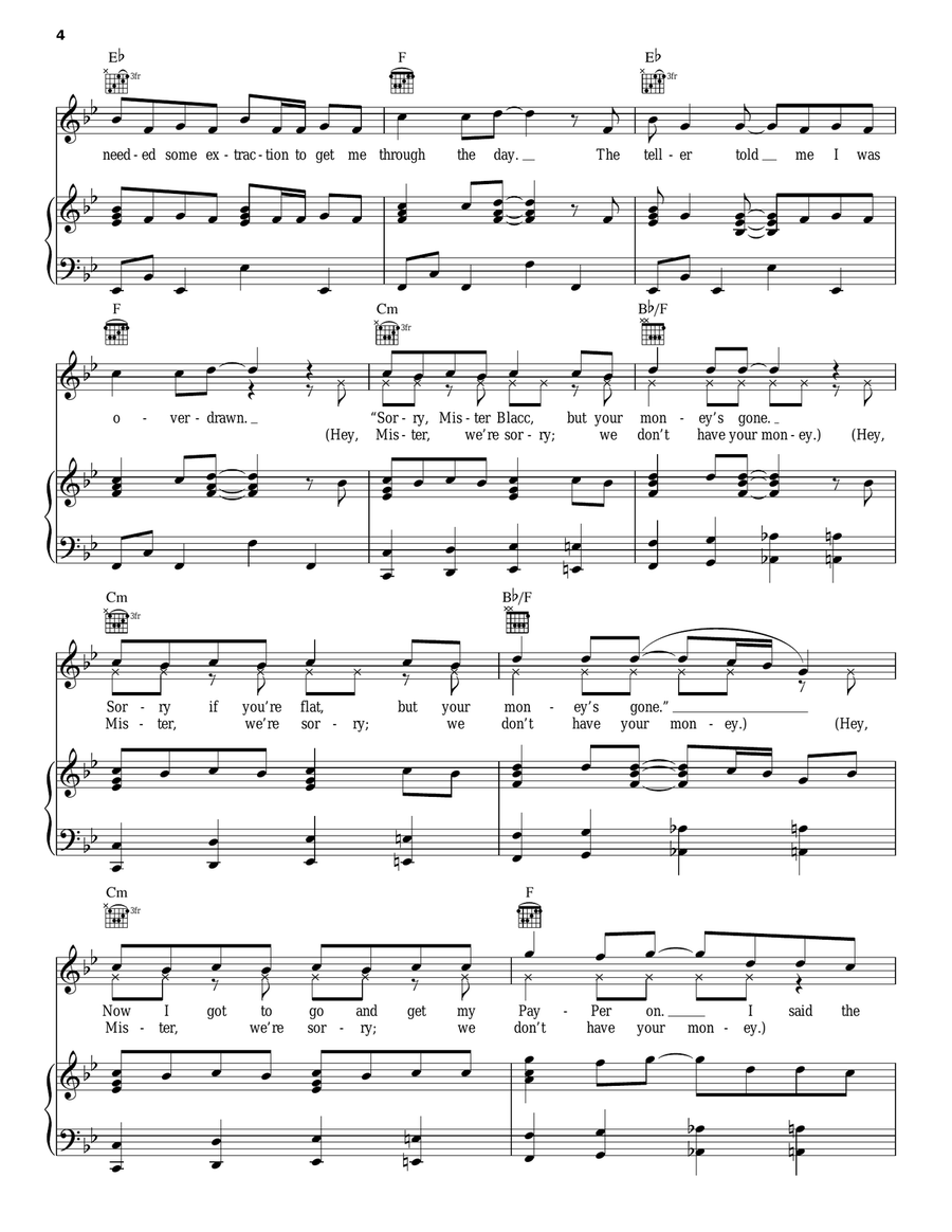 Chasing Chasing Piano, Vocal, Guitar scores gallery preview page 4
