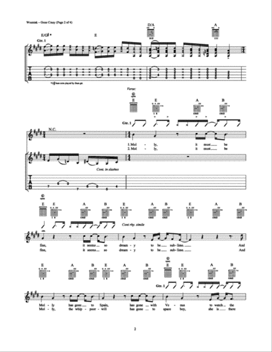 Gone Crazy Electric Guitar scores gallery preview page 2