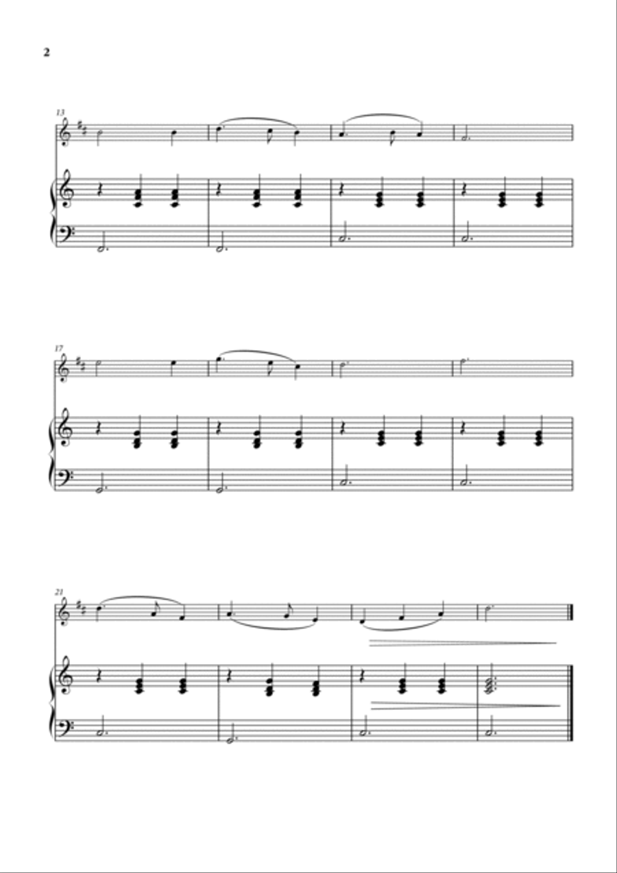 Silent Night Trumpet Duet scores gallery preview page 2
