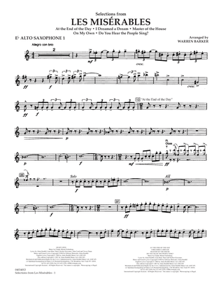 Selections from Les Misérables (arr. Warren Barker) - Eb Alto Saxophone 1