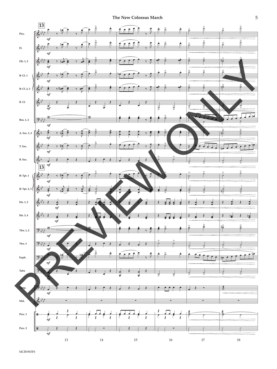 The New Colossus March Concert Band scores gallery preview page 6