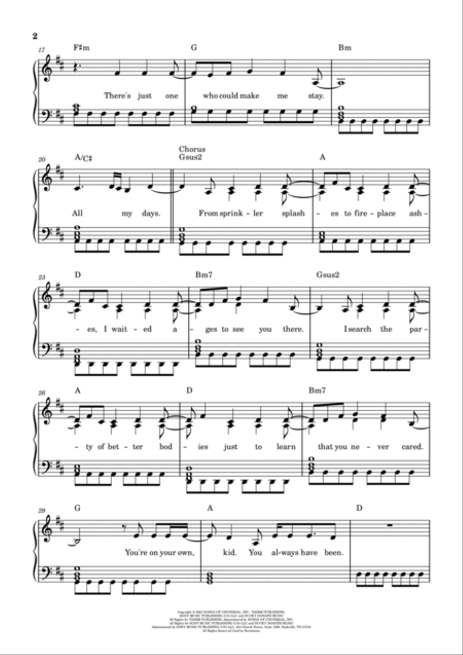 You're On Your Own, Kid Piano Solo scores gallery preview page 2