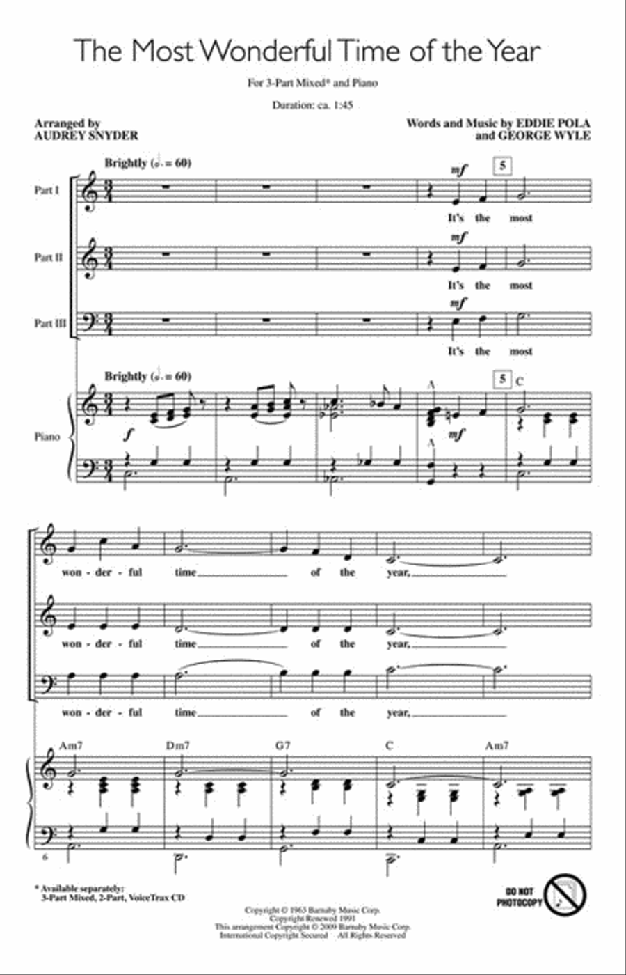 The Most Wonderful Time of the Year 3-Part scores gallery preview page 2