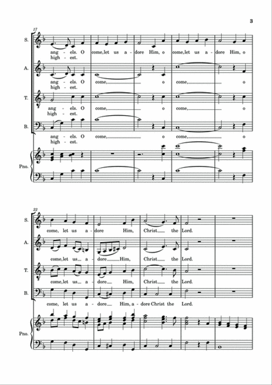 O Come All Ye Faithful - SATB Choir with Piano accompaniment 4-Part scores gallery preview page 4