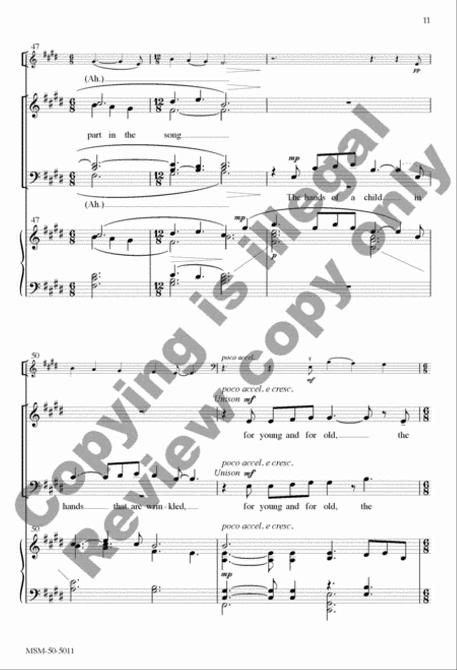 For Everyone Born (Choral Score) 4-Part scores gallery preview page 29