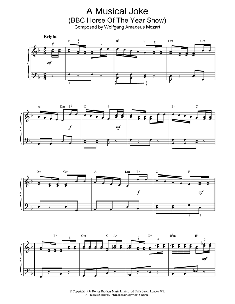 A Musical Joke (BBC Horse Of The Year Show) Piano Solo scores gallery preview page 1