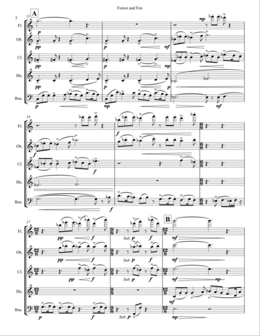 Forest and Fen Woodwind Quintet scores gallery preview page 4