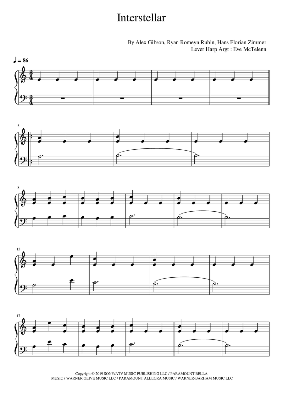 Interstellar Harp scores gallery preview page 5