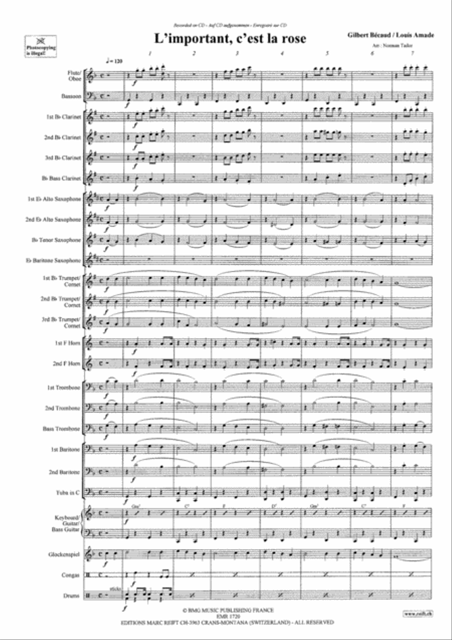 L'important, c'est la Rose Concert Band scores gallery preview page 4