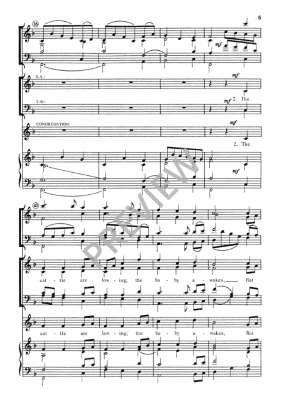 Away in a Manger 4-Part scores gallery preview page 5