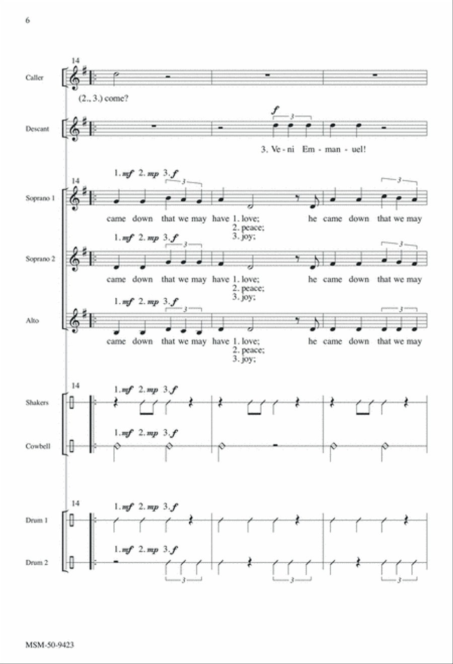 He Came Down SSA scores gallery preview page 6