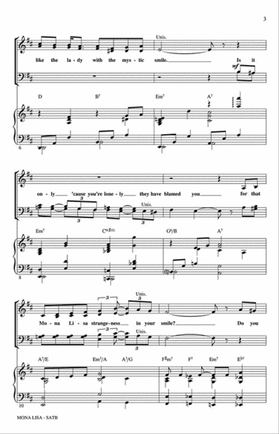 Mona Lisa Choir scores gallery preview page 3