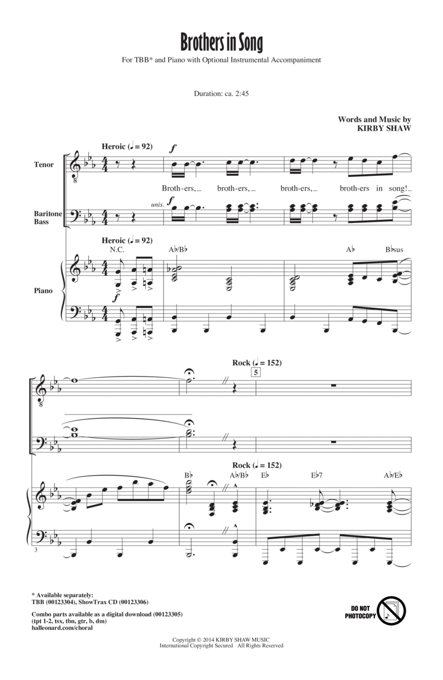 Brothers In Song 3-Part scores gallery preview page 1