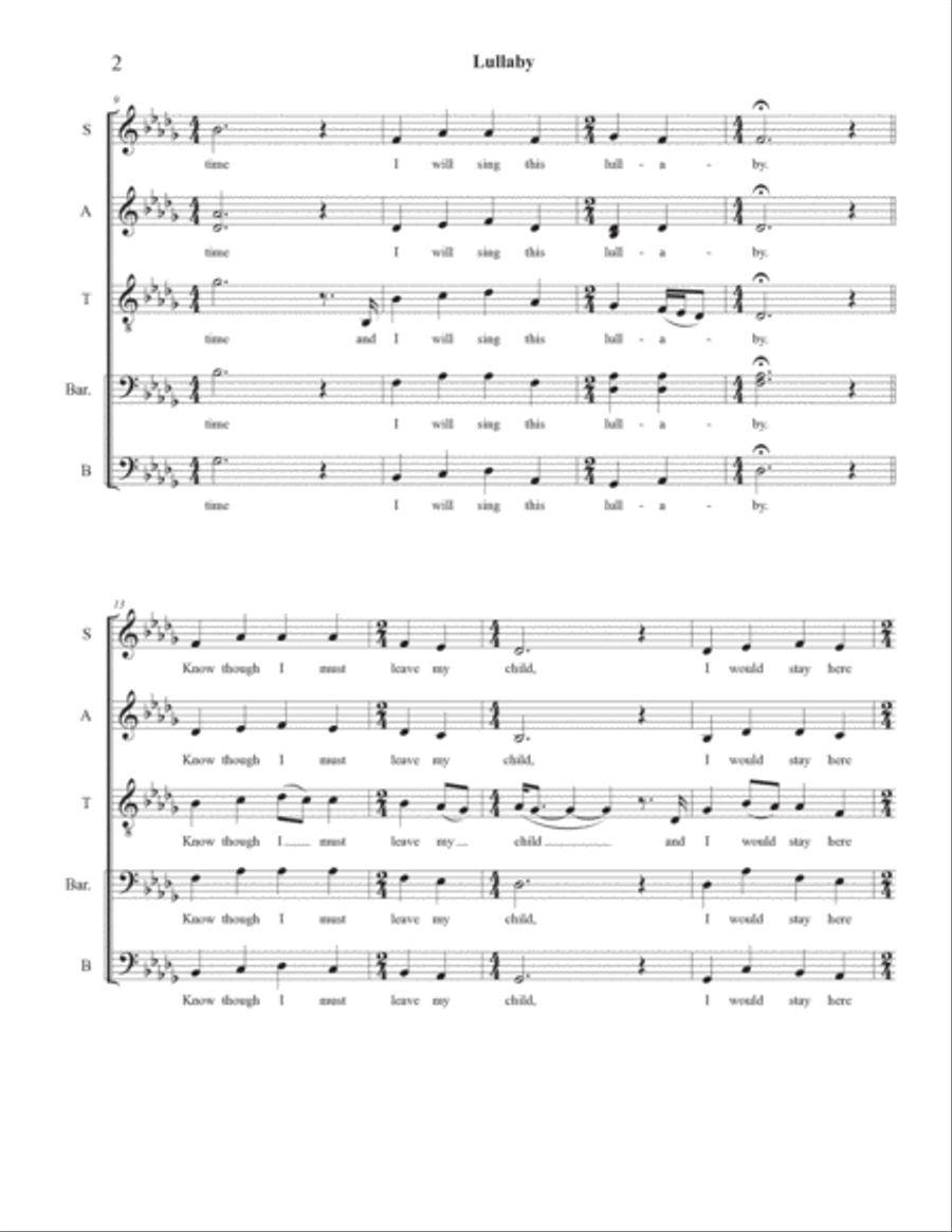 Lullaby 4-Part scores gallery preview page 2