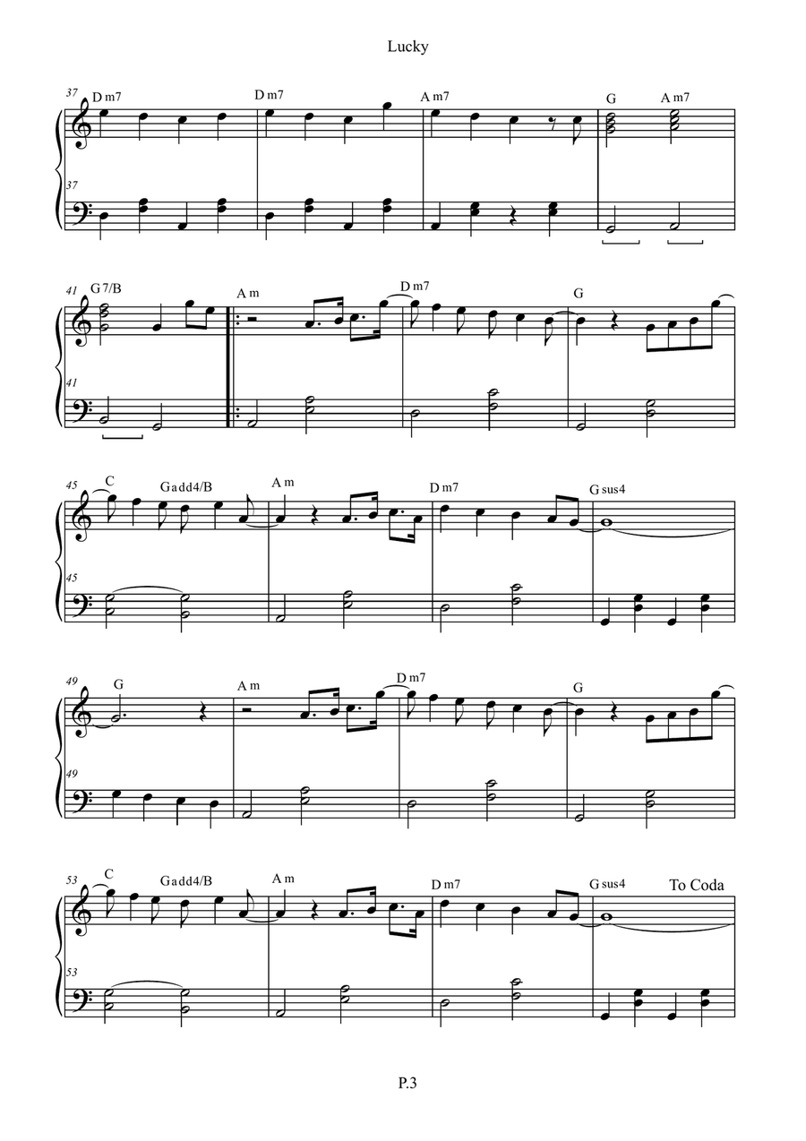 Lucky Piano Solo scores gallery preview page 3
