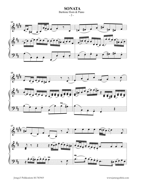 BACH: Sonata BWV 1030 for Baritone Horn & Piano image number null