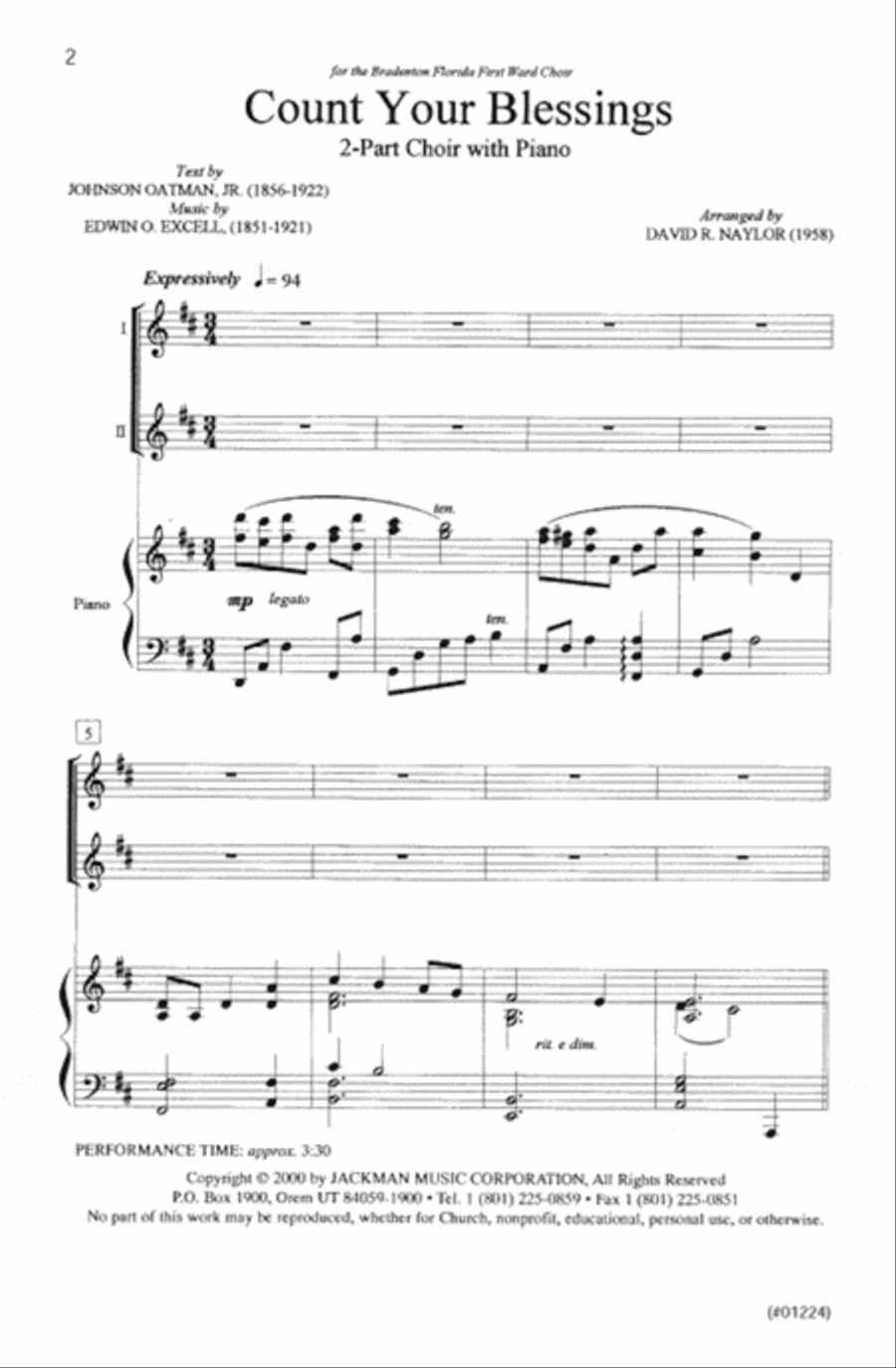 Count Your Blessings - 2-Part TB scores gallery preview page 2
